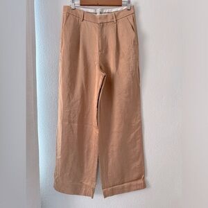 Banana Republic contemporary shimmer copper linen blend trousers size 10